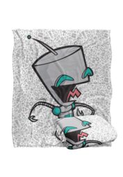 Nickelodeon Invader Zim Laughing Gir Silky Touch Super Soft Throw Blanket 152 X 127 cm in White - thumbnail 2