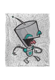 Nickelodeon Invader Zim Laughing Gir Silky Touch Super Soft Throw Blanket 152 X 127 cm in White - thumbnail 1