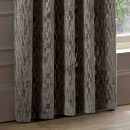 Paoletti Manhattan Velvet Eyelet Curtain Pair in Natural - Size: 168 cm width x 229 cm drop - thumbnail 4