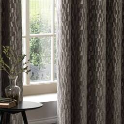Paoletti Manhattan Velvet Eyelet Curtain Pair in Natural - Size: 168 cm width x 229 cm drop - thumbnail 5