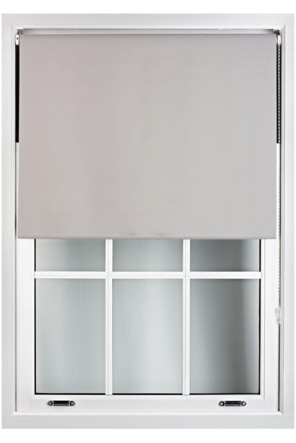 Furnished Grey Blackout Roller Blinds - Trimmable Window Shade for Home & Office - Size: 190 cm width x 210 cm drop - image 1