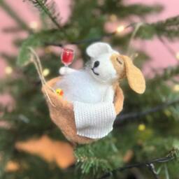 The Alphabet Gift Shop Dog In A Bath Christmas Decoration in Brown - thumbnail 2
