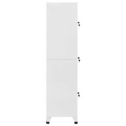 Berkfield Home Locker Cabinet with 3 Compartments 38x45x180 cm in Grey - Size: 38 x 45 x 180 cm - thumbnail 4