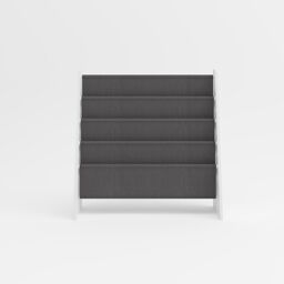 Xample Kids Bookshelf Storage 4 Tier Kids Sling Storage Fabric Sling Book Case Shelves in Grey - thumbnail 6