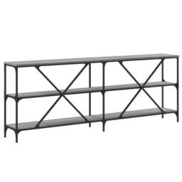 Berkfield Home Console Table Grey Sonoma 200x30x75 cm Engineered Wood & Iron - Size: 200 x 30 x 75 cm - thumbnail 6