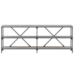 Berkfield Home Console Table Grey Sonoma 200x30x75 cm Engineered Wood & Iron - Size: 200 x 30 x 75 cm - thumbnail 4