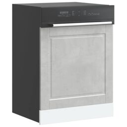 Berkfield Home Dishwasher Panel Porto Concrete Grey 60x1.5x67 cm Engineered Wood - thumbnail 1