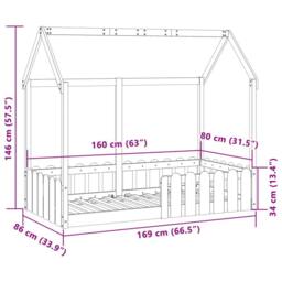Berkfield Home Kids' House Bed Frame without Mattress Wax Brown 80x160 cm - thumbnail 9