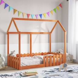 Berkfield Home Kids' House Bed Frame without Mattress Wax Brown 80x160 cm - thumbnail 2