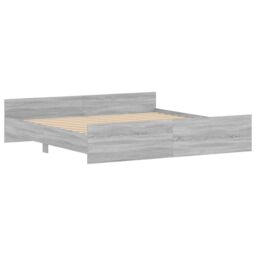 Berkfield Home Bed Frame with Headboard & Footboard Grey Sonoma 180x200 cm Super King - thumbnail 3