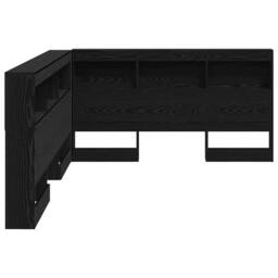 Berkfield Home Storage Headboard with Shelf Black oak 140 cm Engineered wood - thumbnail 7