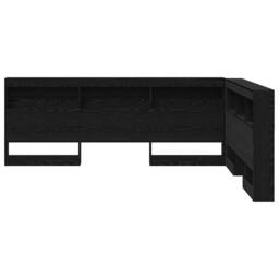 Berkfield Home Storage Headboard with Shelf Black oak 140 cm Engineered wood - thumbnail 6