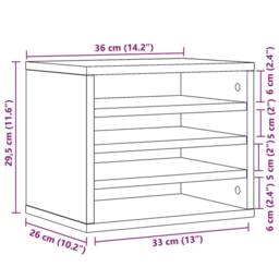 EONLION Desk Organiser 36x26x29.5 cm in Light Oak - Size: 100 cm - thumbnail 2