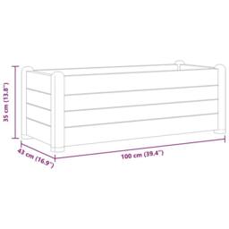 Berkfield Home Garden Raised Bed PP Stone Grey 100x43x35 cm - Size: 100 x 43 x 35 cm - thumbnail 6