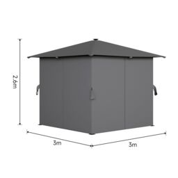 Living and Home 10x10ft Metal Garden Pop Up Gazebo with Lights in Dark Grey - thumbnail 9