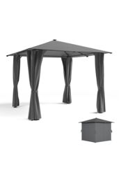 Living and Home 10x10ft Metal Garden Pop Up Gazebo with Lights in Dark Grey - thumbnail 5