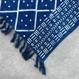 KDMD Handmade Indigo Throw - 170x120cm - Midnight Heerak in Blue - Size: 170x120 cm - thumbnail 3