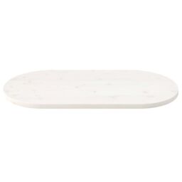 Berkfield Home Table Top White 90x45x2.5 cm Solid Wood Pine Oval - thumbnail 3