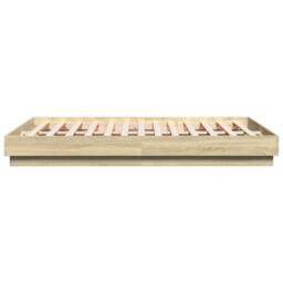 Berkfield Home Bed Frame with LED without Mattress Sonoma Oak 160x200 cm in Brown - thumbnail 7