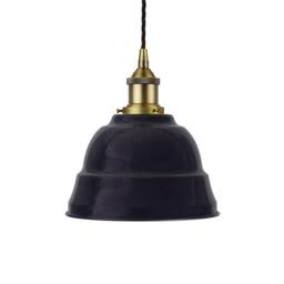 SE Home Navy Blue Lincoln Pendant Light - Matt Antique Brass - Black Twisted - thumbnail 1