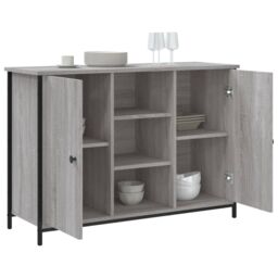 Berkfield Home Sideboard Grey Sonoma 100x35x70 cm Engineered Wood - Size: 100 x 35 x 70 cm - thumbnail 4