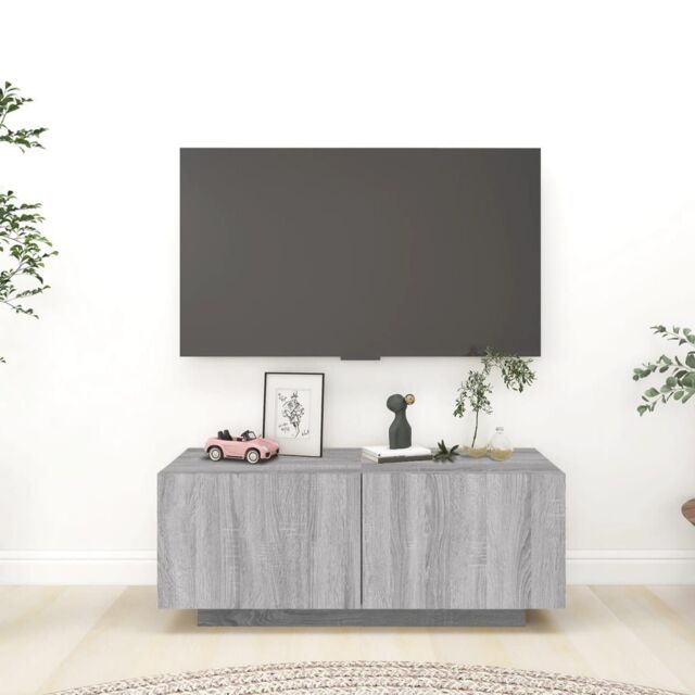 Berkfield Home TV Cabinet Grey Sonoma 100x35x40 cm Engineered Wood - Size: 100 x 35 x 40 cm - image 1