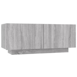 Berkfield Home TV Cabinet Grey Sonoma 100x35x40 cm Engineered Wood - Size: 100 x 35 x 40 cm - thumbnail 2