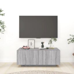 Berkfield Home TV Cabinet Grey Sonoma 100x35x40 cm Engineered Wood - Size: 100 x 35 x 40 cm - thumbnail 1