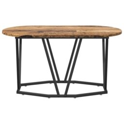 Berkfield Home Coffee Table Old Wood 80x40x40.5 cm Engineered Wood & Metal in Brown - thumbnail 4