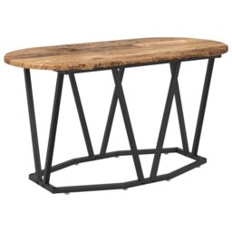 Berkfield Home Coffee Table Old Wood 80x40x40.5 cm Engineered Wood & Metal in Brown - thumbnail 2