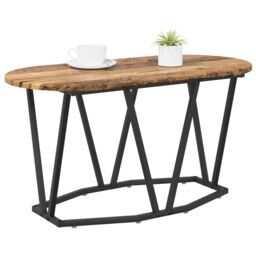 Berkfield Home Coffee Table Old Wood 80x40x40.5 cm Engineered Wood & Metal in Brown - thumbnail 3