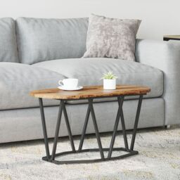 Berkfield Home Coffee Table Old Wood 80x40x40.5 cm Engineered Wood & Metal in Brown