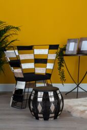 Orsina Stylish Design Beige, Black & White Chair, Contemporary Occasional Chair, Comfortable Accent Chair - thumbnail 2