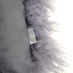SNUGRUGS Mongolian Long Curly Wool Sheepskin Cushion with Cushion - 60cm x 60cm in Grey - Size: 60 cm x 60 cm - thumbnail 3