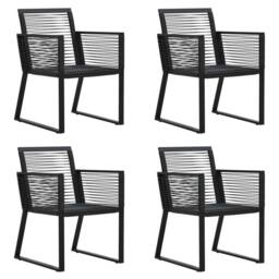 Berkfield Home Durable 5 Piece Outdoor Dining Set PVC Rattan Black - thumbnail 6