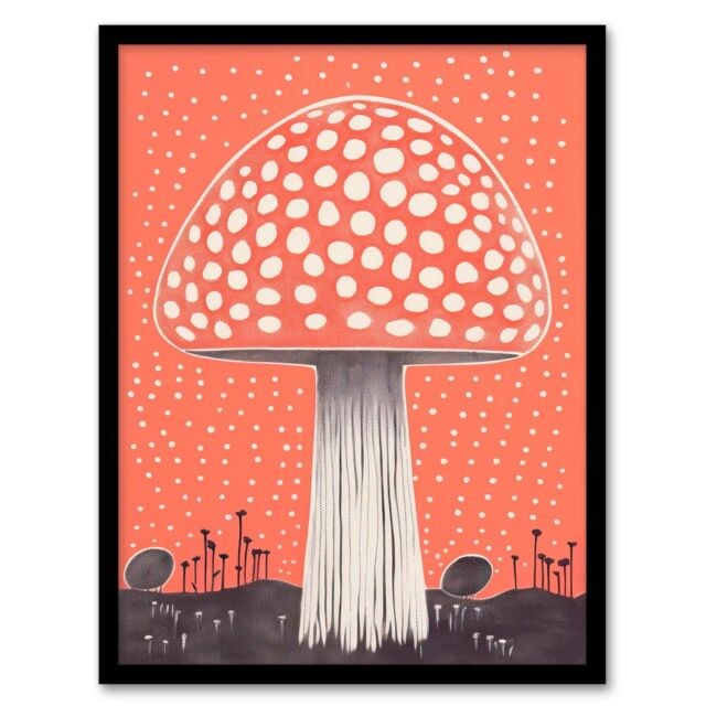 Wee Blue Coo Wall Art Print Fairy Fungi Toadstool Fly Agaric Coral Living Room Framed - Size: A4 - image 1