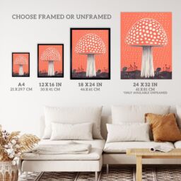 Wee Blue Coo Wall Art Print Fairy Fungi Toadstool Fly Agaric Coral Living Room Framed - Size: A4 - thumbnail 3