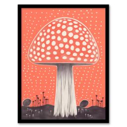 Wee Blue Coo Wall Art Print Fairy Fungi Toadstool Fly Agaric Coral Living Room Framed - Size: A4 - thumbnail 1