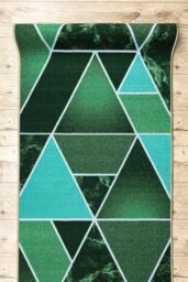 RugsX Anti-Slip Triangles Runner in Green - Size: 57 cm x 150 cm - thumbnail 5