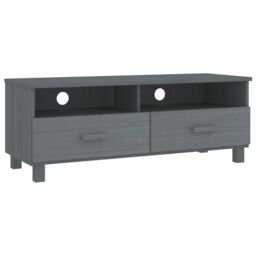Berkfield Home TV Cabinet HAMAR Dark Grey 106x40x40 cm Solid Wood Pine - Size: 106 x 40 x 40 cm - thumbnail 2