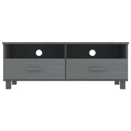 Berkfield Home TV Cabinet HAMAR Dark Grey 106x40x40 cm Solid Wood Pine - Size: 106 x 40 x 40 cm - thumbnail 3