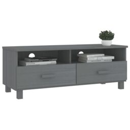 Berkfield Home TV Cabinet HAMAR Dark Grey 106x40x40 cm Solid Wood Pine - Size: 106 x 40 x 40 cm - thumbnail 6