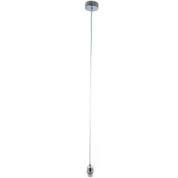 Loops Hanging Ceiling Pendant Light CHROME Long Cable Lamp Shade Bulb Holder & Rose - thumbnail 1