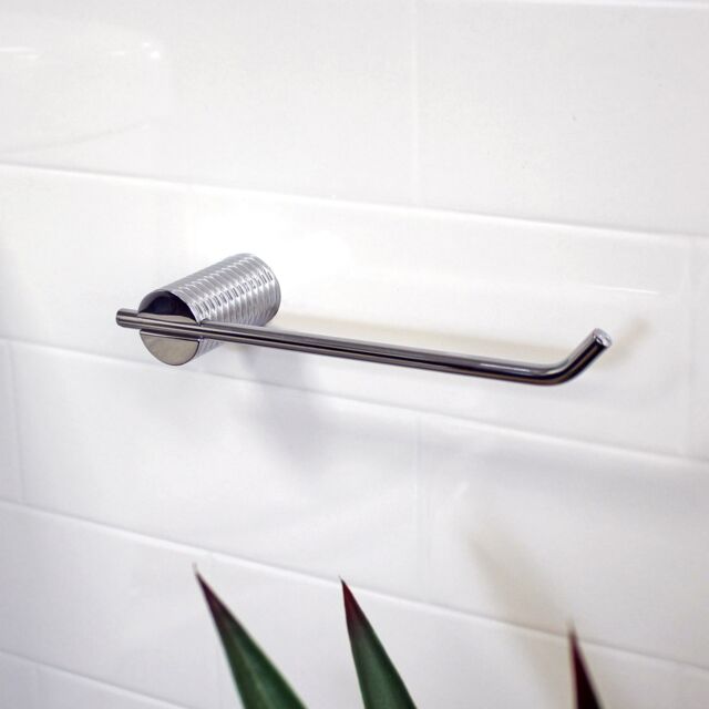 Showerdrape Vitality Chrome Stainless Steel Wall Mounted Toilet Roll Holder in Metallic Silver - image 1