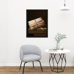 "Artery8 Wall Art Print Adriaen Coorte Still Life With Asparagus Painting Large Framed Wall Décor Art in White - Size: W18"" x H24""" - thumbnail 2