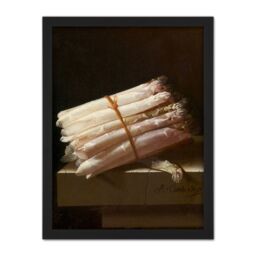 "Artery8 Wall Art Print Adriaen Coorte Still Life With Asparagus Painting Large Framed Wall Décor Art in White - Size: W18"" x H24""" - thumbnail 1
