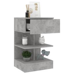 Berkfield Home Beautiful Bedside Cabinets 2 pcs Concrete Grey 40x35x65 cm - Size: 40 x 35 x 65 cm - thumbnail 4