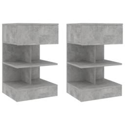 Berkfield Home Beautiful Bedside Cabinets 2 pcs Concrete Grey 40x35x65 cm - Size: 40 x 35 x 65 cm - thumbnail 2