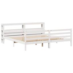 Berkfield Home Beautiful Bed Frame with Headboard without Mattress White 200x200 cm - thumbnail 1