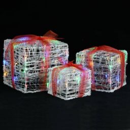 Berkfield Home Decorative Acrylic Christmas Gift Boxes 3 pcs Colourful - thumbnail 2